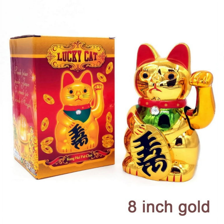 Gato da Sorte Solar Dourado Pequeno - Maneki Neko - Hachi8
