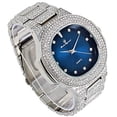 thumbnail image 3 of Bling-ed Out Oblong Metal Mens Color on Blast Watch - 8475Color (Silver Royal Blue), 3 of 4