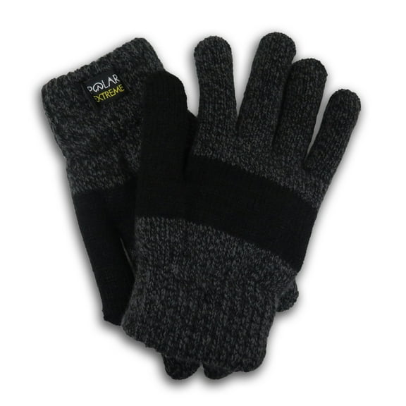 Polar Extreme Women's Thermal Insulated Winter Gloves, Black, S/M
