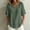 Army Green, variant on Women Summer Tops V Neck Half Sleeve Solid Color Frayed Hem T-Shirts Casual Loose Fit Top