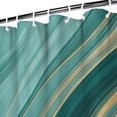 thumbnail image 3 of Teal Marble Gold Wave Pattern Shower Curtain 84"x72" ,Bathroom Decorative Shower Curtains Set with 12 Hooks,Modern Waterproof Washable Shower Curtain, 3 of 6