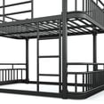 thumbnail image 6 of Queen over Queen Bunk Bed, Metal Frame, Ladders & Guardrails, Space-Saving, Teens Adults, Black, 6 of 10
