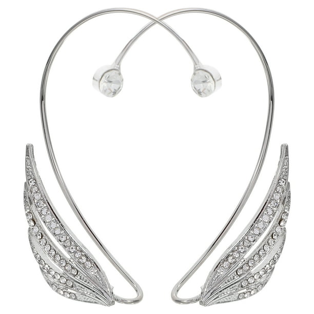 1 par de aretes de aleación de zinc con diamantes de imitación, delicadas joyas para las orejas