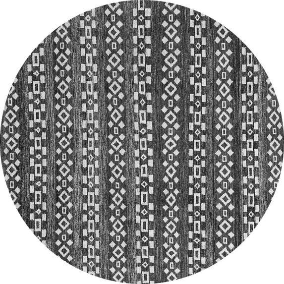 Ahgly Company Indoor Round Abstract Gray Modern Area Rugs, 4' Round