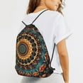 thumbnail image 5 of XMXT Unisex Drawstring Backpack for Women Men, Mandala Flower Elements Waterproof Gym Bag String Bags for Shopping Sport Travel, s, 5 of 8