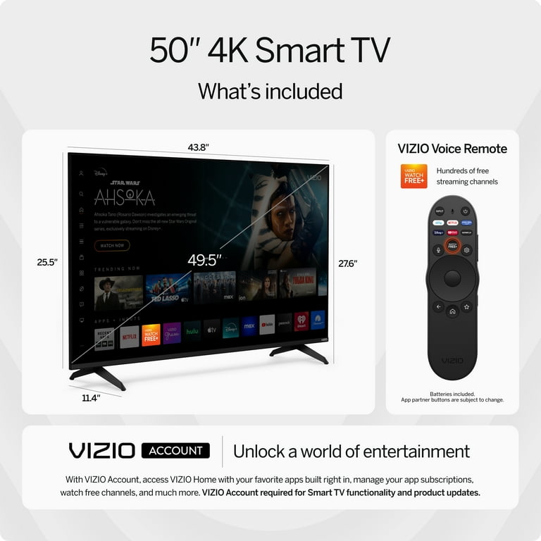 VIZIO 50" Class 4K UHD LED HDR Smart TV (New) V4K50M-08
