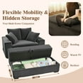 thumbnail image 3 of Advwin Oversized Corduroy Chaise Lounge Chair with Storage Ottoman & Pillows, Modern Deep-Seat Accent Chair Sofa for Living Room, Bedroom, Small Spaces, Gray, 3 of 8