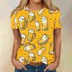 thumbnail image 1 of Fiudx Liquidación de Ahorros de Verano Blusa de Manga Corta con Estampado de Moda para Mujer, Camiseta con Cuello Redondo, Tops Informales, 1 of 5
