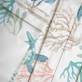 thumbnail image 3 of Teal Sea Turtle Starfish Window Valance for Kitchen, Summer Beach Coral Shell Board Rod Pocket Short Curtain for Small Windows, Light Filtering Decorative Valance, 54 x 18 Inch, 3 of 9