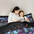 thumbnail image 5 of Feelyou Bohemian Moth 01, Mystic Moon Galaxy Twin Comforter Sets, Purple Hippie Mushroom Reversible Bedding Set, Lightweight Room Decor,2-Piece, 5 of 8