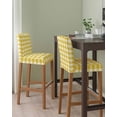 thumbnail image 2 of Yellow Gradient Bar Stool Covers Set of 2, Farm Plaid Buffalo Checkered Gingham Stretch Washable Bar Chair Covers with Backs, Removable Pub Counter Height Chair Cover for Kitchen Dining Room Cafe, 2 of 7