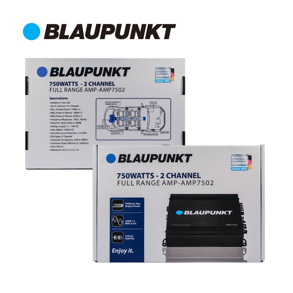 Blaupunkt AMP7502 Car FullRange Amplifier 750 Watts 2Channel