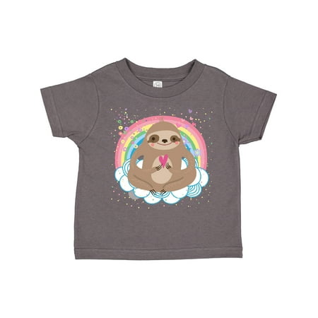 

Inktastic Sloth Yoga Rainbow Gift Toddler Toddler Girl T-Shirt