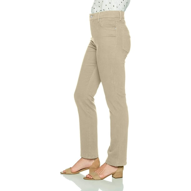 Gloria Vanderbilt Women Size 14 Capris khaki brown Stretch