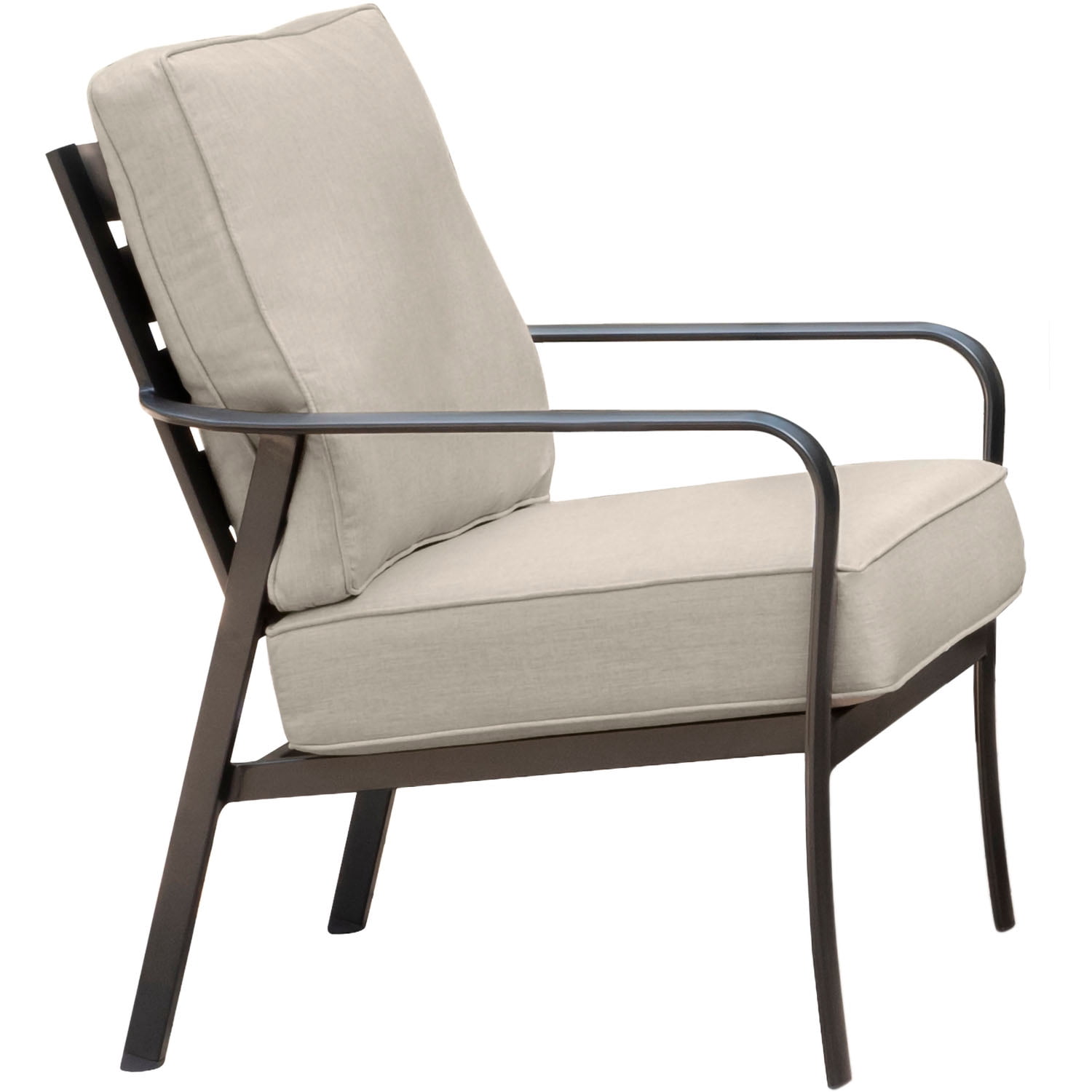 Hanover Cortino 5-Piece Commercial-Grade Patio Seating Set with 2 Cushioned Club Chairs, Sofa, and Slat-Top Coffee and Side Table