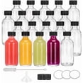 thumbnail image 1 of Czcpp-20 Pcs Bouteilles de Jus en Verre 2oz, Whisky, Verres à Gingembre, Échantillon, Petits Contenants Ronds Transparents, Entonnoir Étanche, Bouteilles de Boisson en Vrac, Jus de Lait et Boissons Maison, Noir Inviolable, 1 of 4