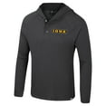thumbnail image 2 of Men's Colosseum  Charcoal Iowa Hawkeyes Dujour Ralgan Long Sleeve Henley Hoodie T-Shirt, 2 of 3