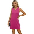 thumbnail image 4 of V-Neck Sleeveless with Split Summer Casual Beach Dress for Women Rose M, 4 of 9