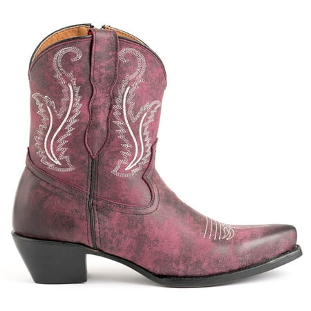 

Ferrini Womens Molly Purple Round Toe Casual Boots Mid Calf Mid Heel 2-3