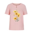 thumbnail image 4 of Offres du Jour Liquidation Iumwxz Tuniques Décontractées Amples Ajourées Hauts d'Été pour Femmes T-Shirts Graphiques Floraux Hauts à Manches à Volants Col Rond pour Femmes Offres du Jour Rendez-Vous, 4 of 4