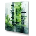 thumbnail image 2 of Designart "Zesty Lime Urban Outline I" Skyscrapers Canvas Art Print, 2 of 7