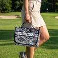thumbnail image 4 of COEQINE Golf Cart Seat Cover Blanket Towel Accessories, Portable Foldable Design with Carry Handle, Universal Fit for EZGO/Yamaha/Club Car with 4 Pockets, American Tribal Geometric Blue, 4 of 8