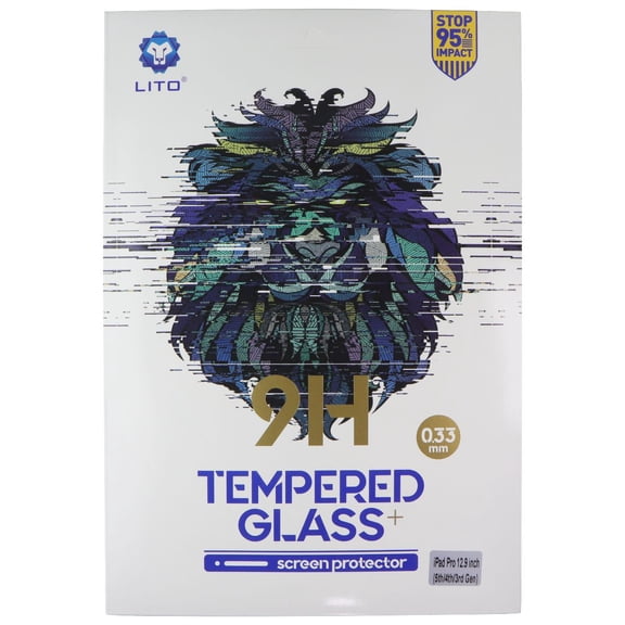 LITO 9H Tempered Glass Screen Protector for Apple iPad 5th/4th/3rd Gen (12.9-in)