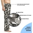 thumbnail image 3 of Bintangor Men Pajama Sleep Pants 100% Cotton Knit Lounge Wear Long Camouflage Grey XXL, 3 of 3