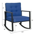 thumbnail image 3 of Costway 2 PCS Patio Rattan Rocker Chair Outdoor Glider Rocking Chair Cushion Lawn Navy, 3 of 10