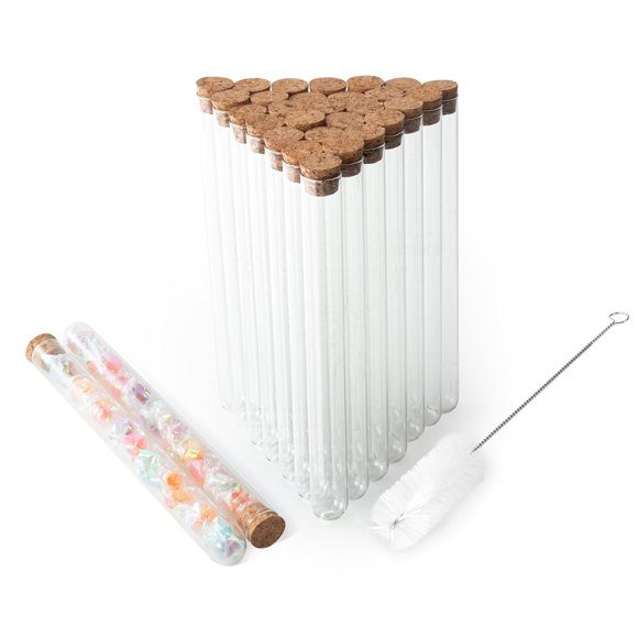Tubos de ensayo de vidrio BKMAMLAB de 45 ml, 20 x 200 mm, con tapones de corcho