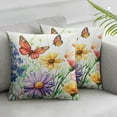 thumbnail image 3 of Spring Floral Throw Pillow Covers Hummingbird Wildflowers Farmhouse Decorative Cushion Case for Couch Sofa Living Room, 3 of 8