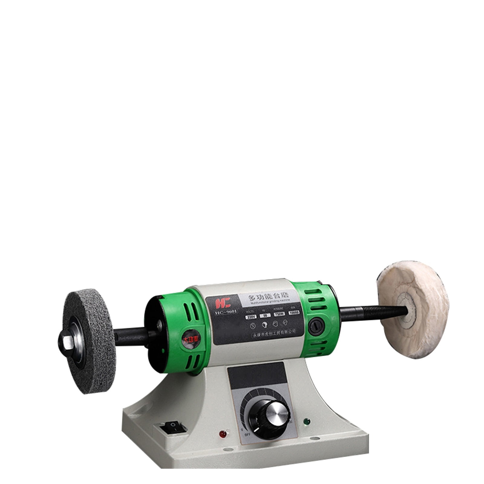 Electric Bench Polishing Grinding Machine Gem Jewelry Rock Grinder Desktop Lathe Polisher Adjustable Speed 0-10000RPM 750W