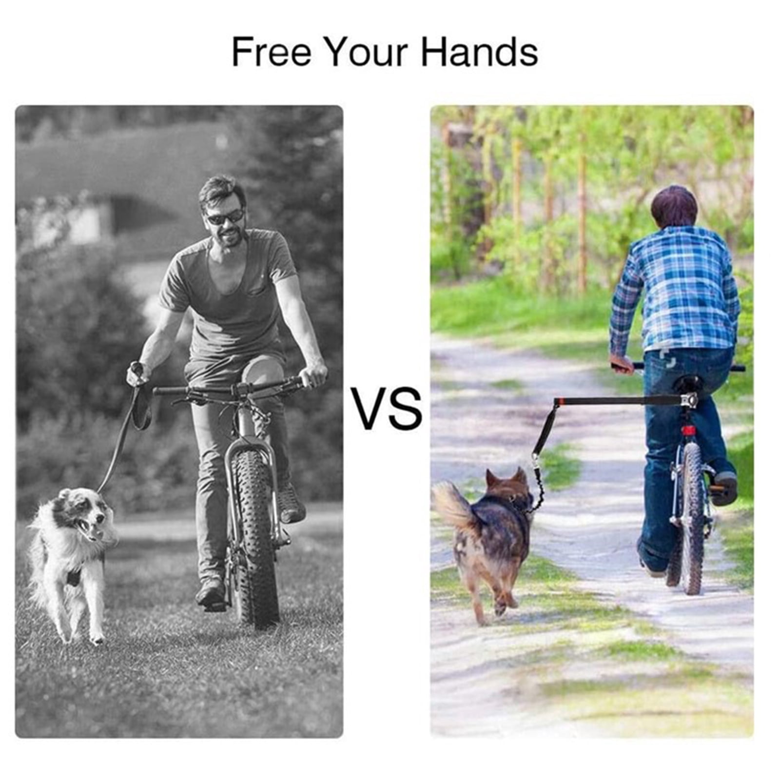 Yammee Dog Bike Leash Easy Installation Removal Hand Free Bicycle Attachment for Outdoor Exercising Cycling Safe with Pets
