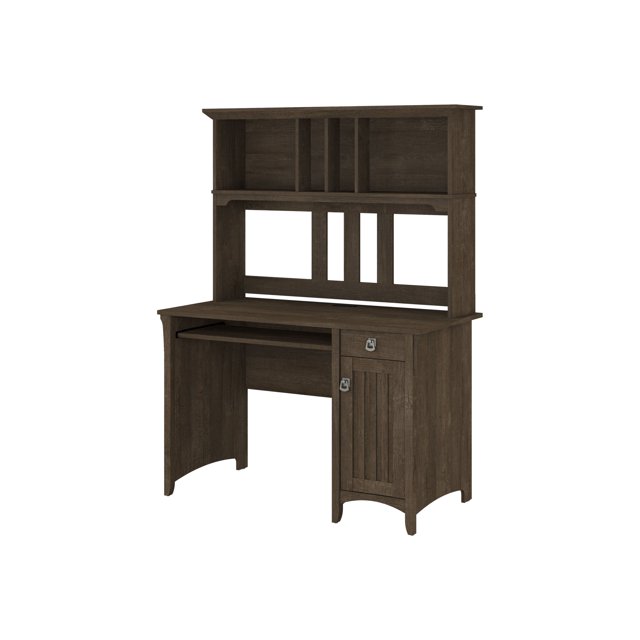 Bush Furniture Salinas Small Computer Desk with Hutch, Ash Brown