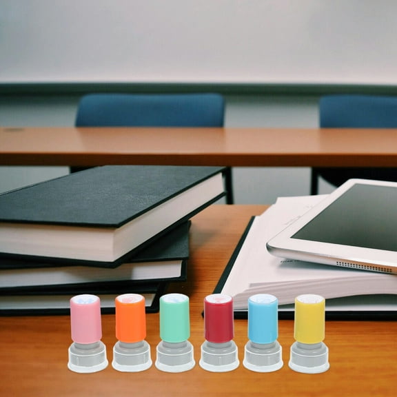 Masteelf 6 Pcs Self Inking Teacher Stamps Set for School Encouragement and Praise with Assorted Color PVC