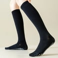 thumbnail image 2 of Women's 2-Pack Long Ribbed Non-Slip Socks with Grip Soles for Indoor Comfort and Support - Black, 2 of 5