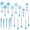 Blue, variant on 18 Pcs Snowflake Ornaments for Christmas Tree, Acrylic Snowflake Christmas Tree Decorations Party Favor (5 Styles, Shatterproof, Multi-Use)