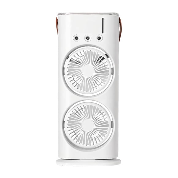 Injueey Ventilador de tanque de agua refrigerado por aire con luz LED para un enfriamiento fácil Ventilador humidificador recargable de doble Electrodomésticos carga blanca