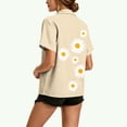 thumbnail image 4 of Plus Size Summer Shirts for Women Short Sleeve Button Down Collared Fashion Printed Casual Loose Beach Vacation Tops (XL, Yellow), 4 of 5