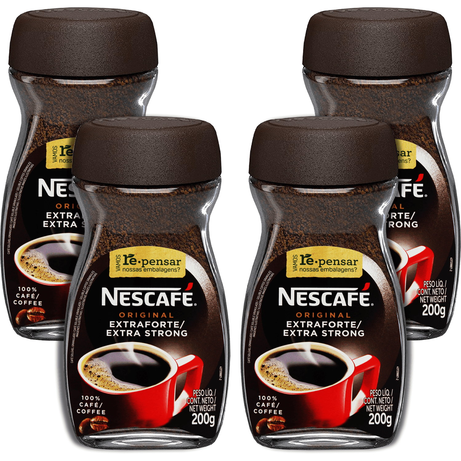 NESCAFE Extra Strong Instant Coffee 7 Ounce/200g (Pack of 4), Bulk