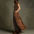 thumbnail image 5 of Warop Plus Size Paisley Print Maxi Skirt for Women Belted Boho High Waist Long Skirt Summer Vacation Swing Dress, 5 of 8