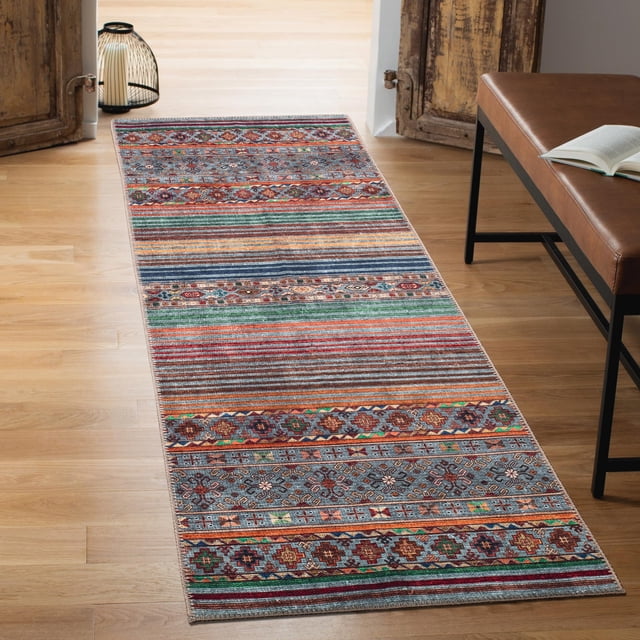 Alfombra Keen Home Design de 2,6 x 3 m, vintage, lavable a máquina