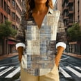 thumbnail image 4 of YueHuiYing Women's Casual Fashion Loose Cute Print Linen T-Shirt Long Sleeve Notched Collar Button-Up Business Top, 4 of 6