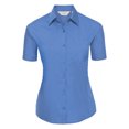 thumbnail image 1 of Russell Collection- Camisa de manga corta de popelín y poliéster/algodón de fácil cuidado para mujer (Azul corporativo), 1 of 2