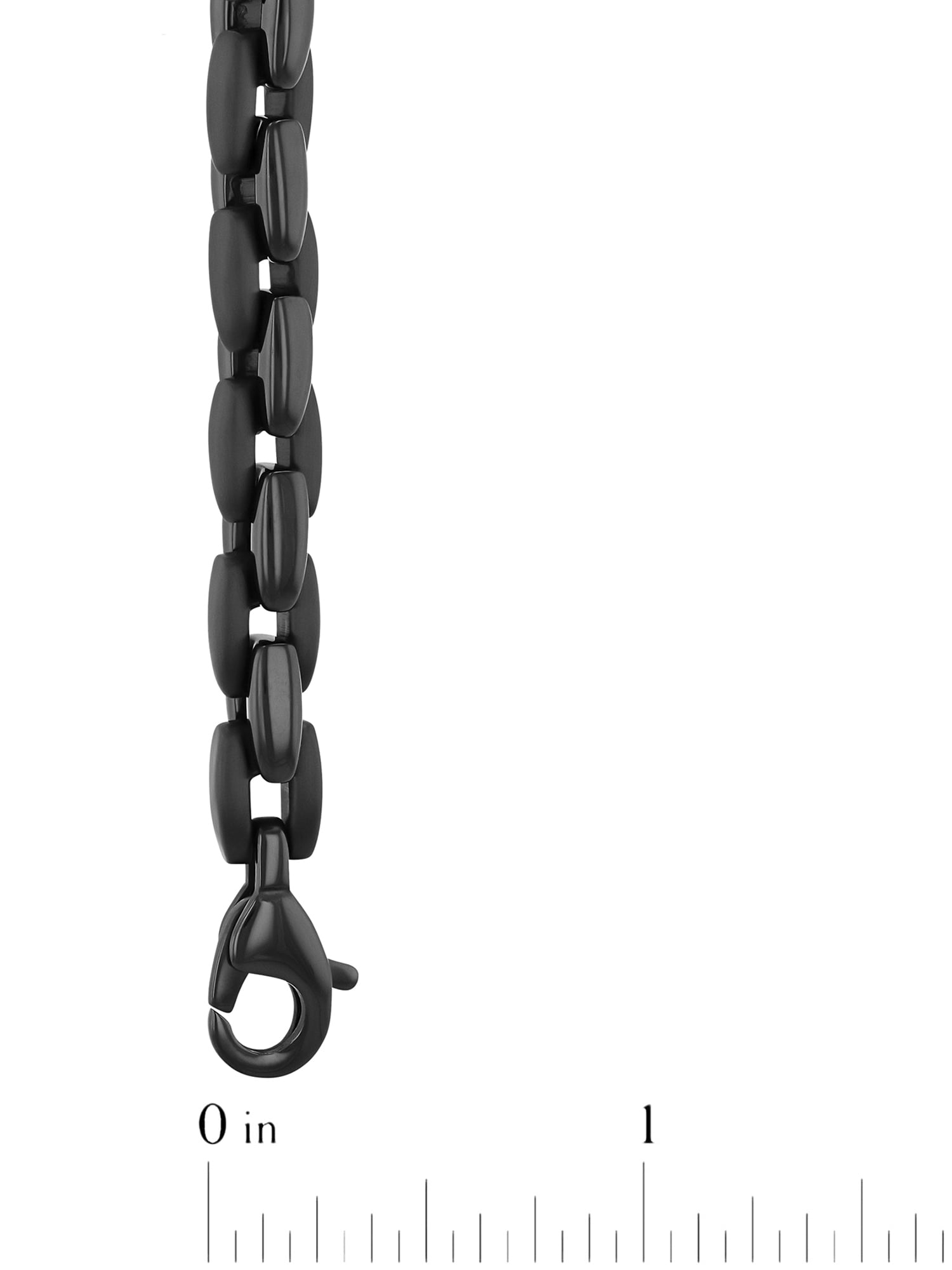 Men's Black Finish Stainless Steel H-Link Chain, 24" - Brilliance Fine Jewelry