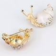 thumbnail image 4 of HOOUN Enamel Snail Brooch Pin Rhinestone Crystal Collar Animal Brooch Jewelry Gift-_-Gold, 4 of 6