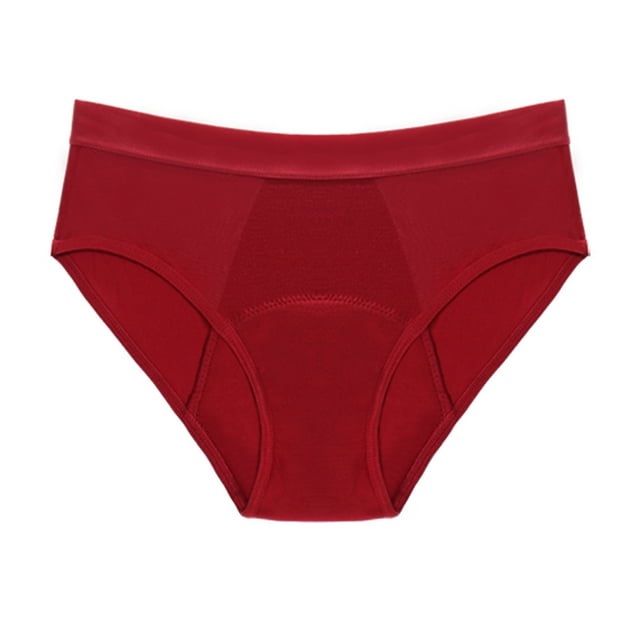 TSADFHJI Women Breathable Absorbent Menstrual Mid Waist Underwear Leak Proof Four Layer Technology No More Disposable Pads Can Be Machine Hand Washed Panties 3Xl Red