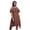 Brick Red, variant on Bimba Damask Print Women’s Chic Style Cold Shoulder Shift Dress Summer Tunic -Medium