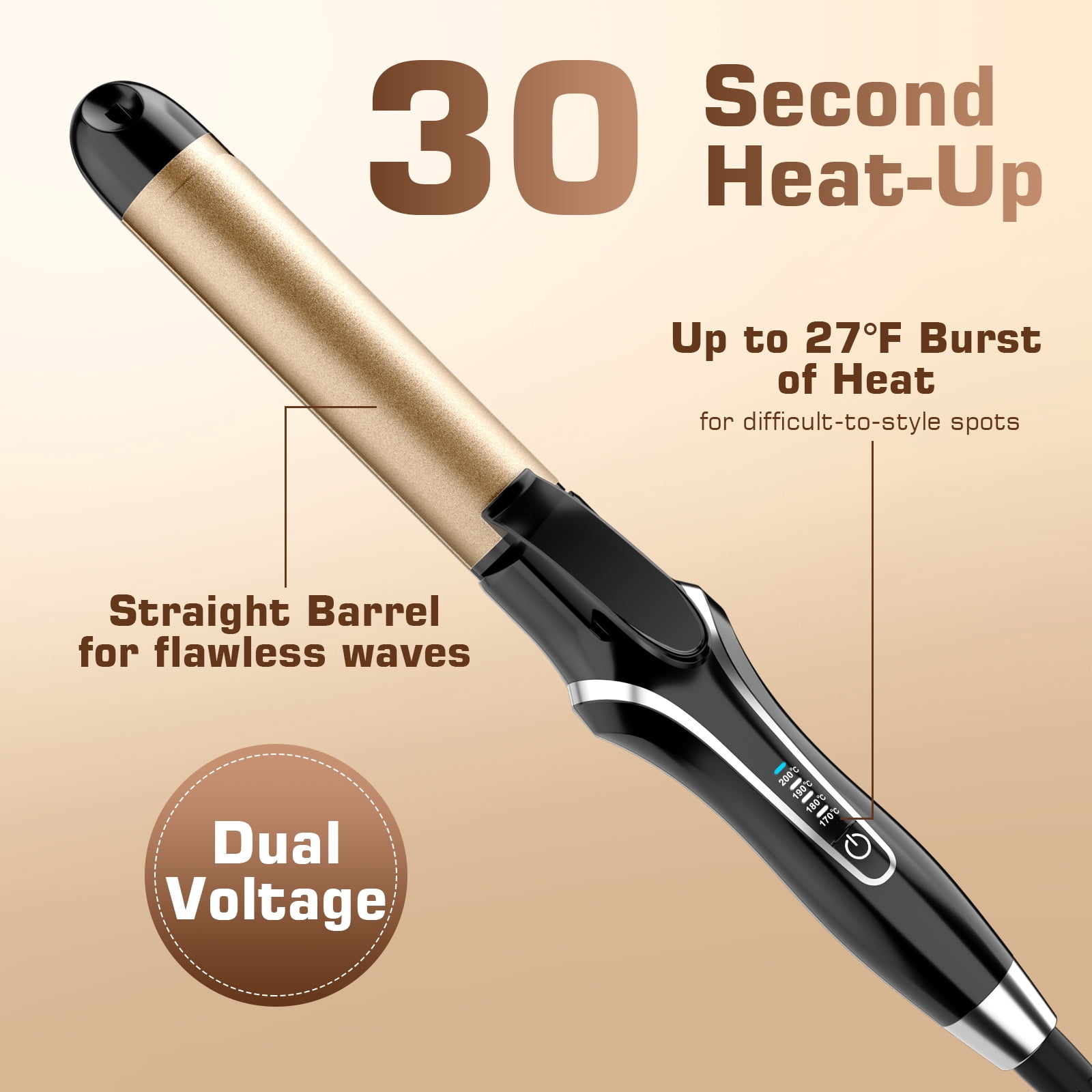 Ceramic Hair Straightener and Curler 2 in 1 - Curling Iron 1.25 In , Adjustable Temp 450°F, Dual Voltage, Anti-Tangle Barrel for Salon Shine, Frizz-Free Curls & Straight Styles for All Hair