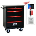 thumbnail image 6 of E-Western 4 Drawer Metal Tool Cart with Wheels Stainless Steel Roof Black Red Garage Workshop Storage, 6 of 18